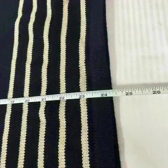 NWT Y2K Liz Claiborne Sweater Vest XL Black Tan Stripe V-Neck Retro Preppy Knit - Picture 7 of 8